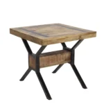 Rustic Industrial Wooden Table with Metal X-Frame
