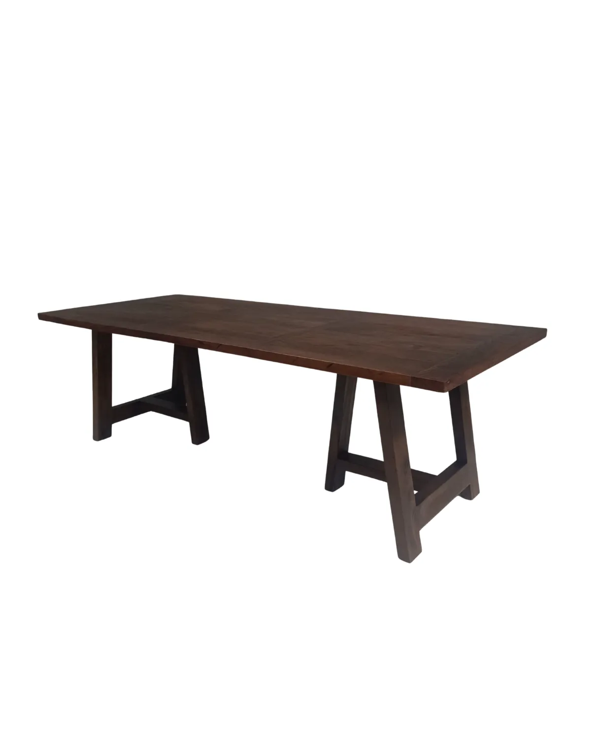 Table-21 Rustic Wooden Trestle Dining Table - Image 1