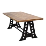 Industrial Wood & Metal Dining Table