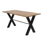 Industrial X-Leg Wooden Dining Table