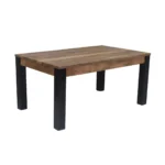Rustic Industrial Four-Leg Wood Dining Table