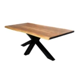 Live-Edge Solid Wood Dining Table with Spider Base