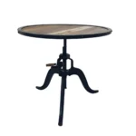 Reclaimed Wood Round Dining Table with Cross Base
