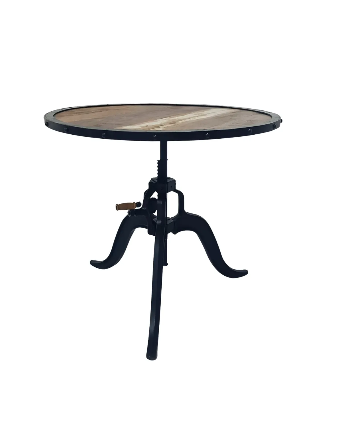 Table-47 Reclaimed Wood Round Dining Table with Cross Base - Image 1