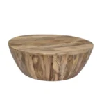 Rustic Round Drum Coffee Table