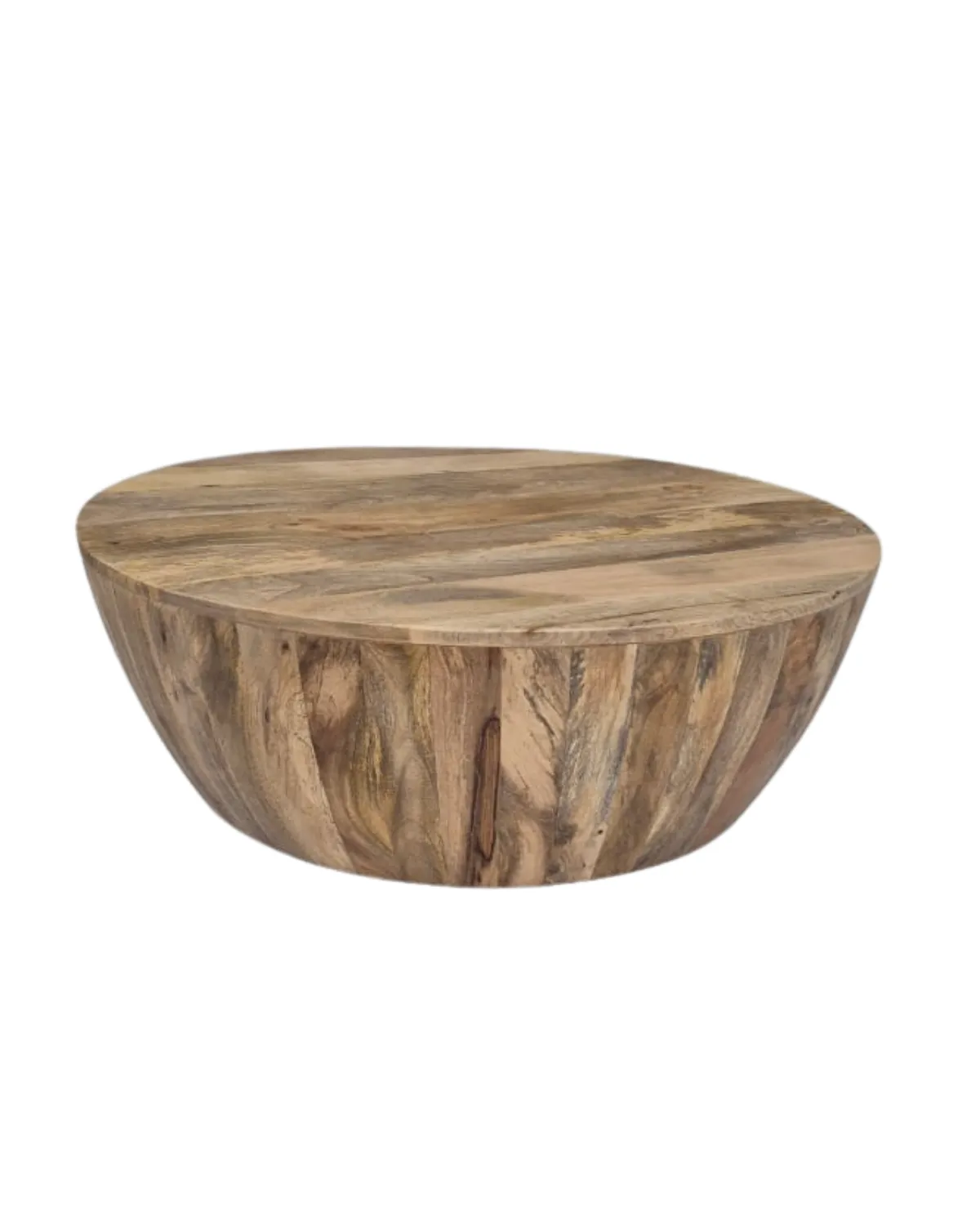 Table-51 Rustic Round Drum Coffee Table - Image 1