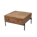 Carved Wooden Storage Coffee Table