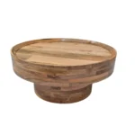 Rustic Round Pedestal Coffee Table