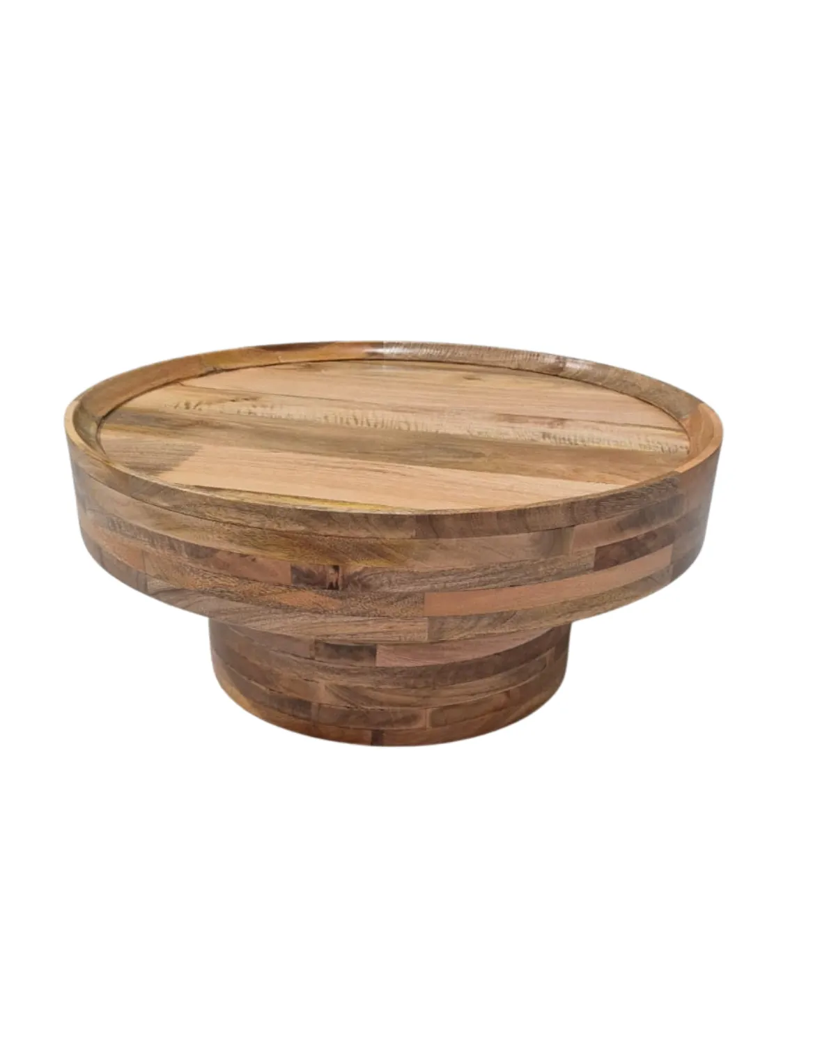 Table-55 Rustic Round Pedestal Coffee Table - Image 1