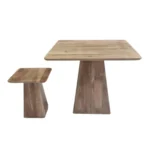 Natural Wood Dining Table with Matching Bench