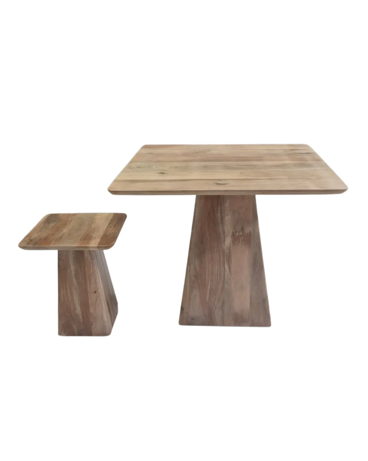 Table-58 Natural Wood Dining Table with Matching Bench - Image 1