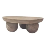 Sculptural Three-Leg Wooden Coffee Table