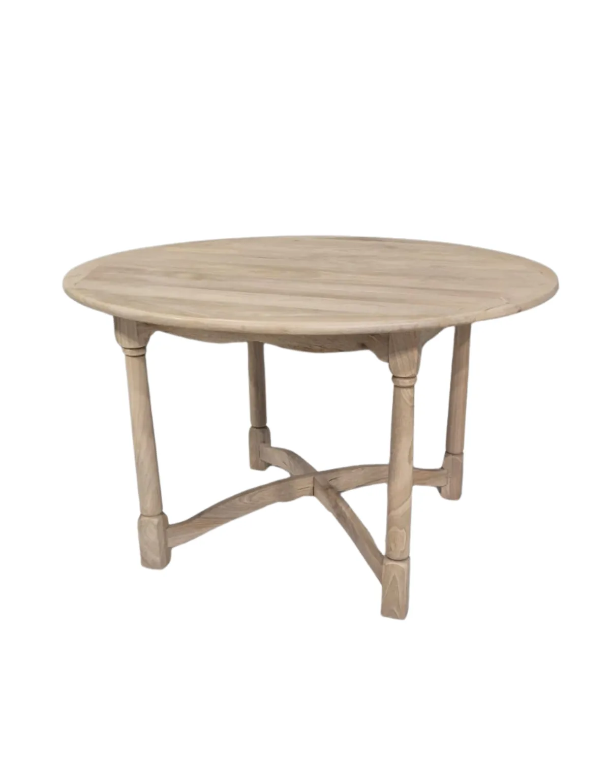 Table-66 Rustic Round Cross-Leg Table - Image 1