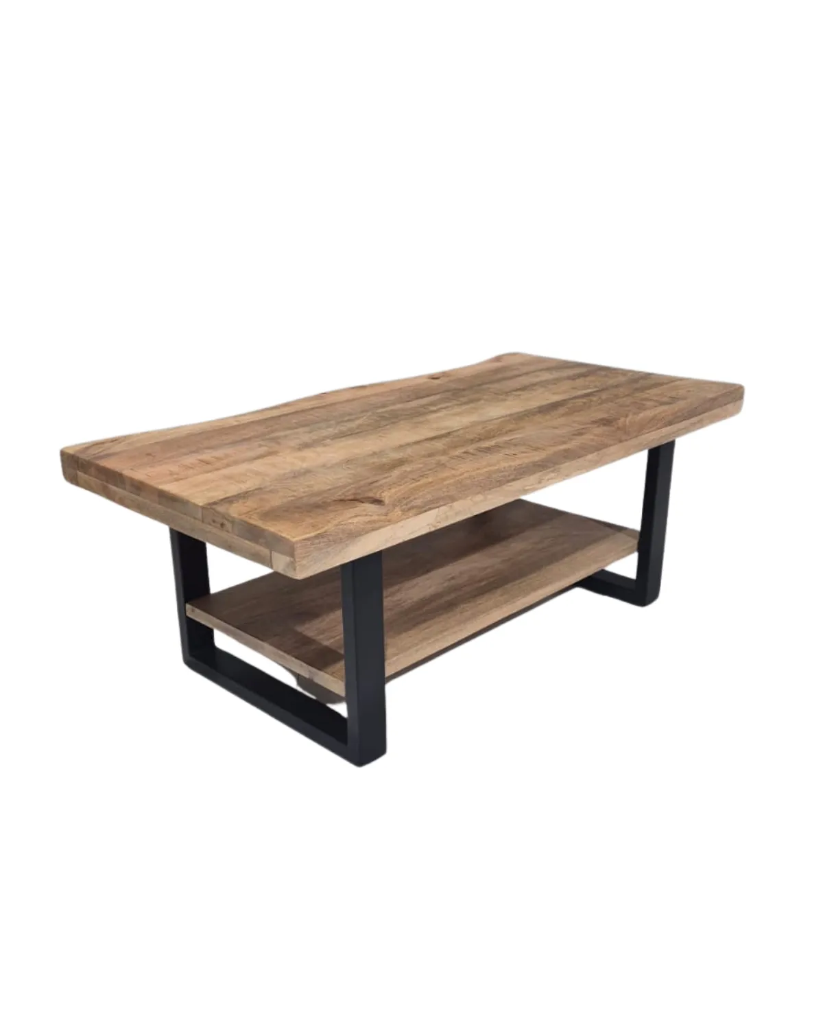 Table-67 Rustic Wood & Black Metal Coffee Table - Image 1