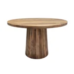 Vertical Slat Pedestal Round Table