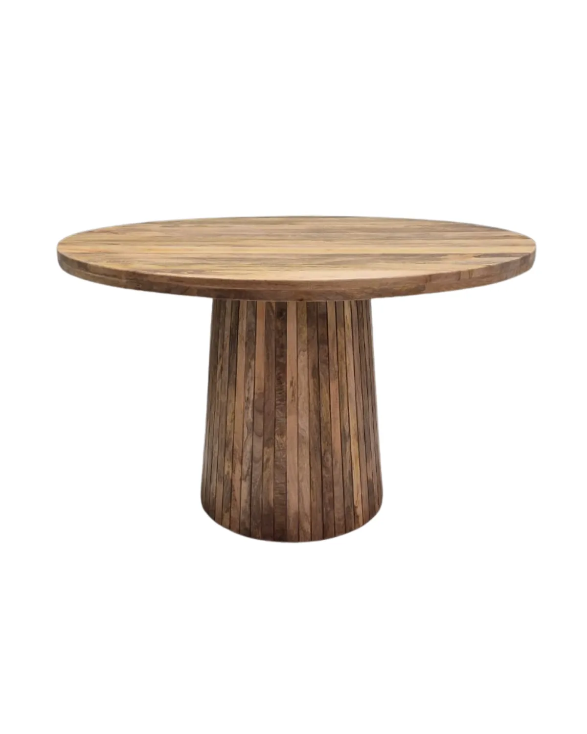 Table-70 Vertical Slat Pedestal Round Table - Image 1