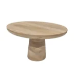 Rounded Pedestal Wooden Coffee Table