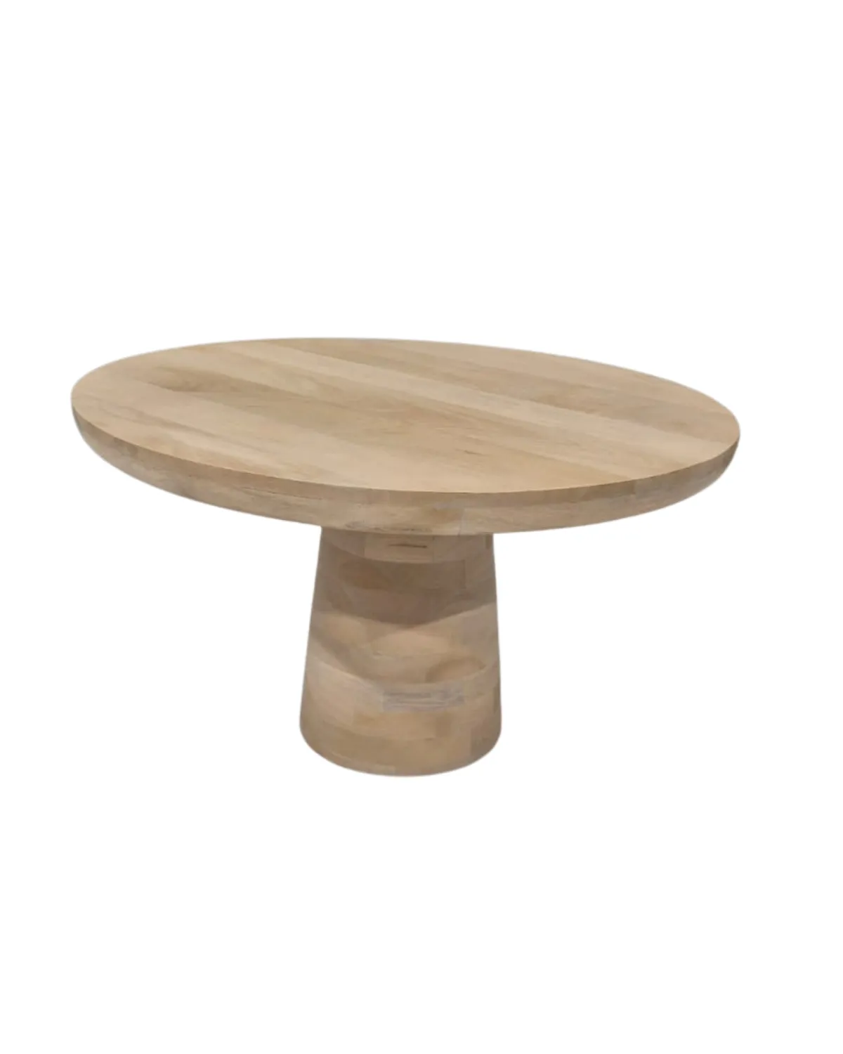 Table-72 Rounded Pedestal Wooden Coffee Table - Image 1