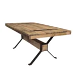 Rustic Wood & Black Metal Coffee Table