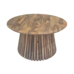 Slatted Round Wooden Coffee Table