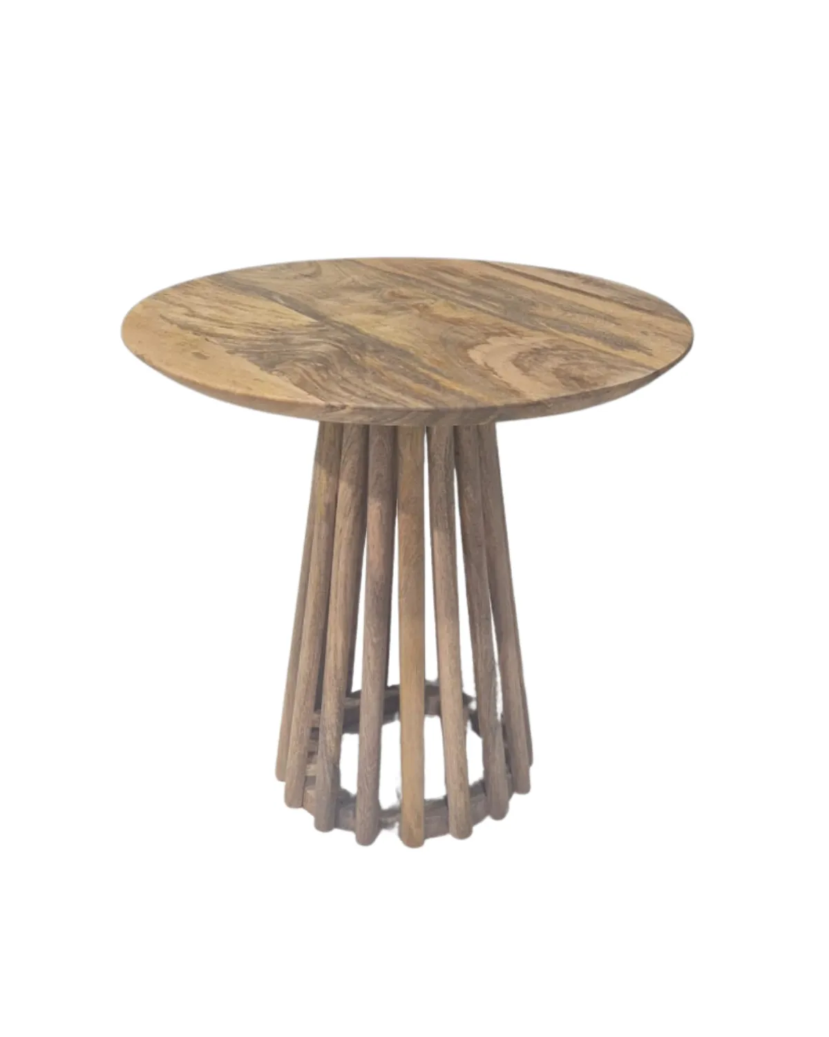 Table-77 Tall Slatted Pedestal Wooden Table - Image 1