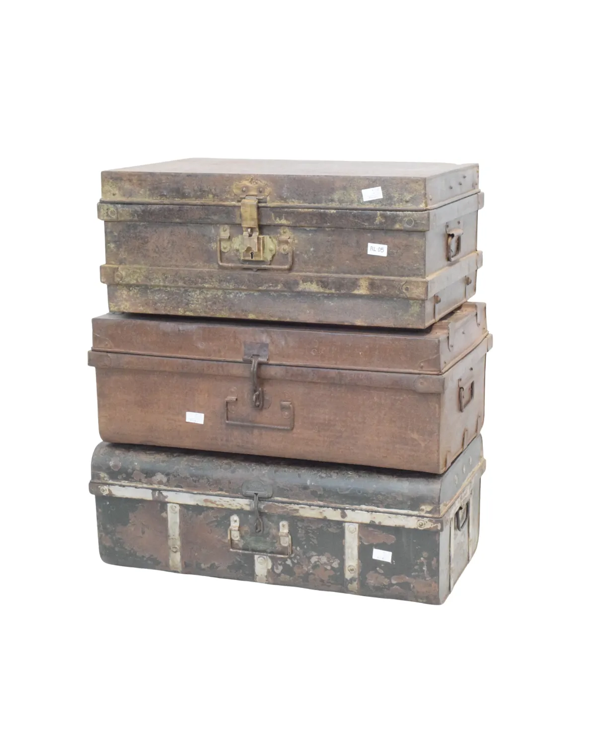 Vintage -11 Antique Rustic Metal Trunk Collection - Image 1