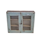 Vintage Distressed Blue Wooden Wall Cabinet