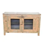 Antique Peach Patina Wooden Storage Cabinet