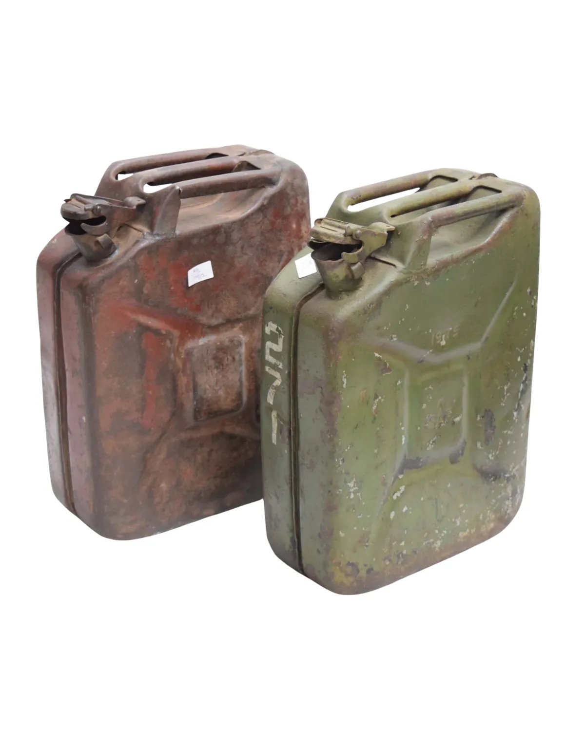 Vintage -4 Vintage Military-Style Metal Jerry Can Collection - Image 1
