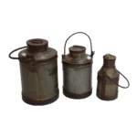 Antique Rustic Metal Milk Can Collection