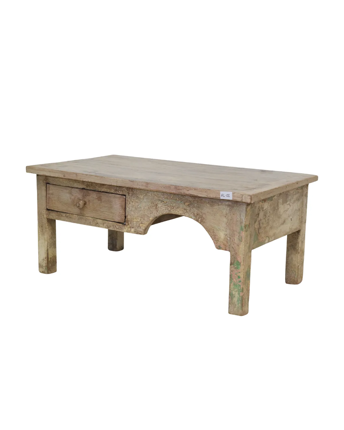 Vintage -7 Antique Rustic Wooden Low Table - Image 1