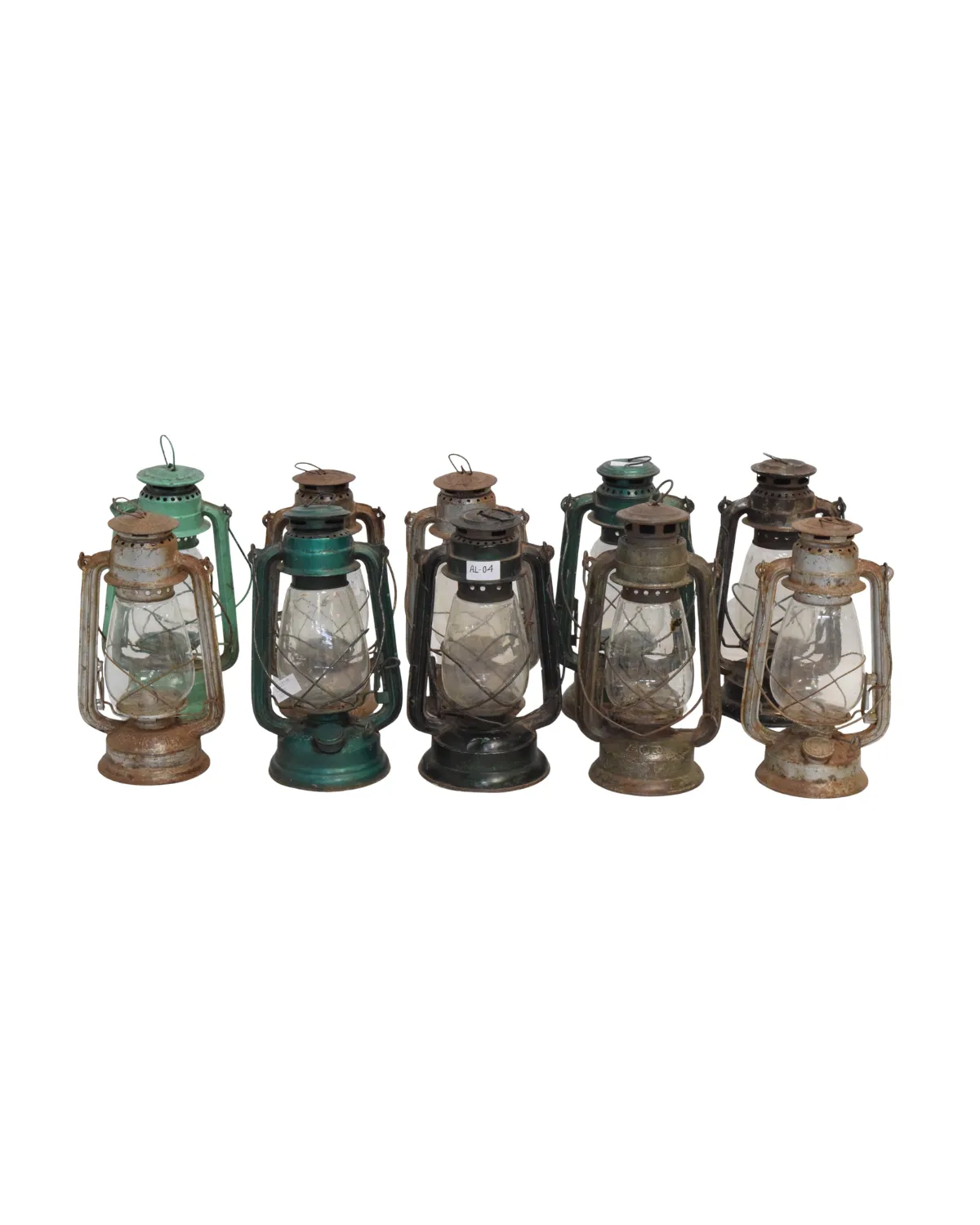 Vintage -9 Antique Rustic Metal Lantern Collection - Image 1